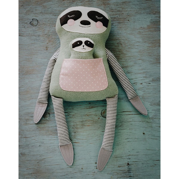 Sloth with baby. Sewing pattern and tutorial PDF - Inspire Uplift