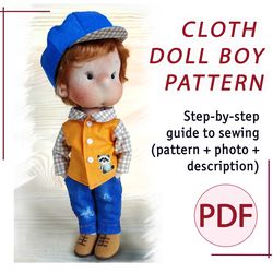PDF Pattern of a boy doll with clothes and a sewing tutorial
