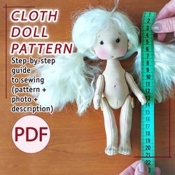 Full PDF tutorial on creating fabric doll with sculptured face and body digital