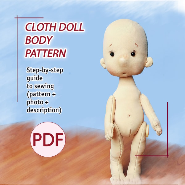 Cuddle Body Pattern PDF Body pattern of cloth doll with a sculpted face and body - Inspire ...