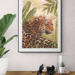 Leopard Art Print, Boho Prints, Jungle Poster, Leopard Wall Print, Boho Home Decor, Wall Poster, Wall Prints, Home Decor