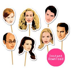 Sex and the city party decor - Carrie Bradshaw cupcake toppers