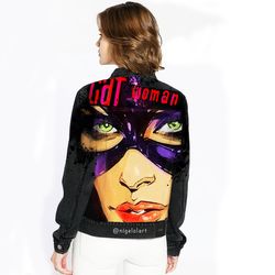 Catwoman Comic Batman Marvel  Painted denim jacket Gift idea dc Custom denim jackets Art portraits personalized jacket
