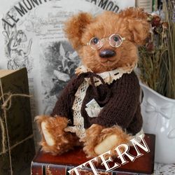 PATTERN of Stefan the bear PDF Handmade Artist Collectible Teddy Bear OOAK Vintage Stuffed animal toys bear plushinnes