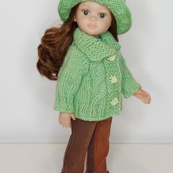 pdf knitted pattern hat for 13 inch dolls, easy knitting patterns, knitted pattern for beginners