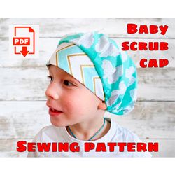 Toddler Scrub Cap Bouffant Sewing Pattern,Printable Scrub Hat Sewing Pattern,Preschool Surgical Hat Pattern
