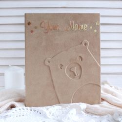Personalized baby photo album 4x6, custom memory book, baby shower gift, first year photo album, nursery decor