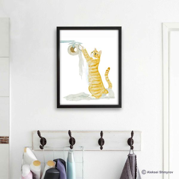 Orange White Cat Print Cat Decor Cat Art Home Wall-28.jpg