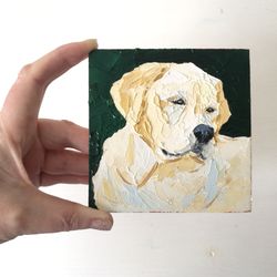 Dog Painting Custom Pet Painting from photo Pet Portrait Small Oil Painting
