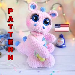 Crochet PATTERN Dragon. Dragon baby Amigurumi toys. Amigurumi patterns. Pattern in English.