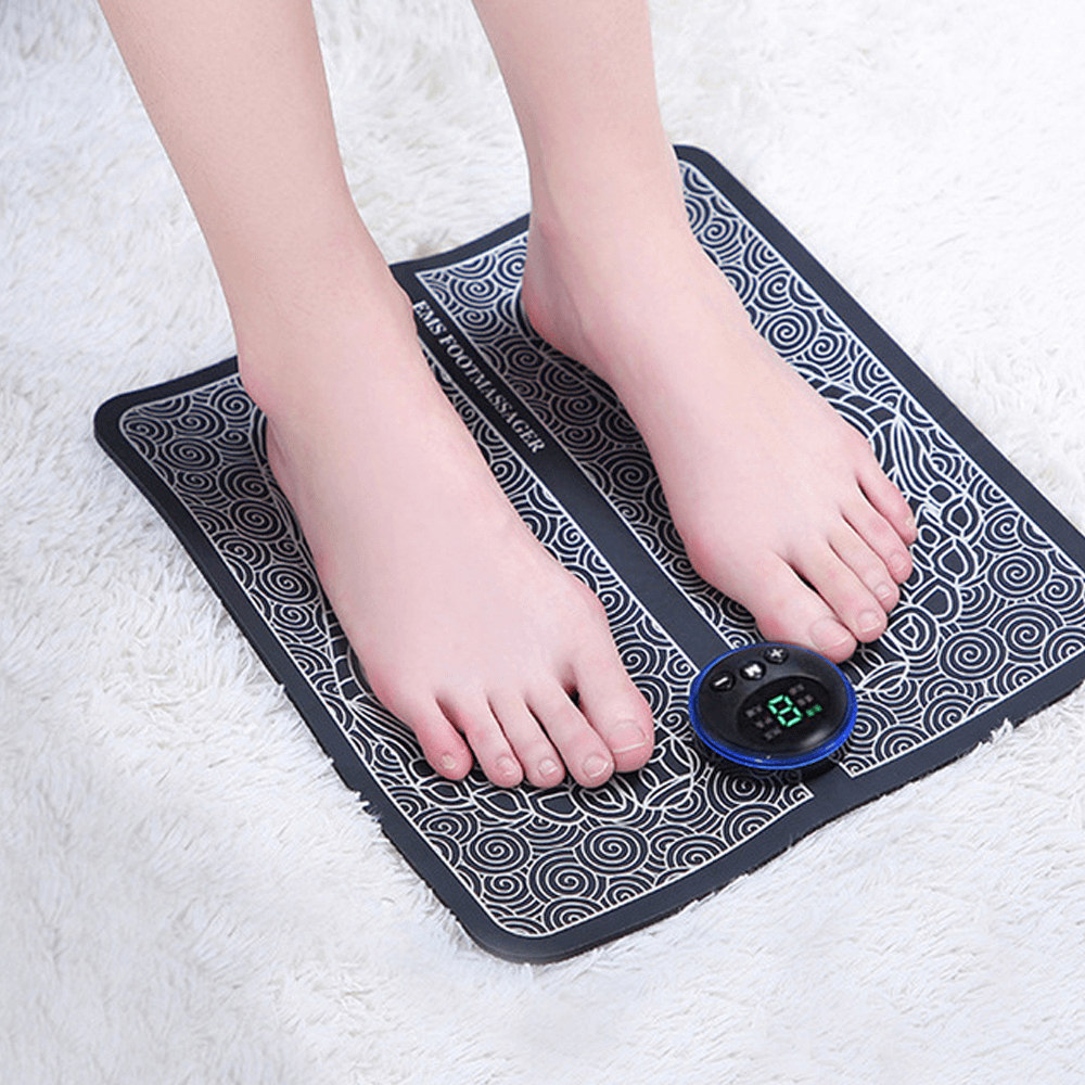 Wellness routine enhanced with portable foot massager