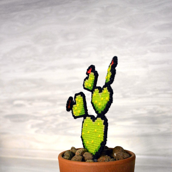 3D realistic potted cactus cross stitch pattern for plastic canvas. Pattern and detailed tutorial with photos and instructions by Smasterilli.JPG