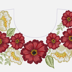 August red flowers 4 Designs Machine Embroidery Design