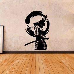 Samurai Warrior With A Sword, Japanese Martial Art Car Sticker Wall Sticker Vinyl Decal Mural Art Decor