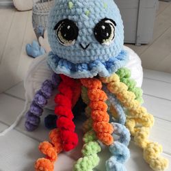 Jellyfish crochet toy, plush sea animals, amigurumi jellyfish