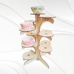 Cupcake stand tree, ready yse laser cut design. Cutting file, glowforge svg project.