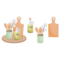 A set of kitchen accessories