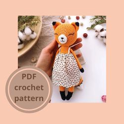 Little fox crochet, instructions for crocheting toys, pdf format, fox pattern