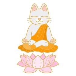 Digital file. Cat in meditation