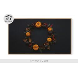 samsung frame tv art thanksgiving, frame tv art pumpkin, samsung frame tv art halloween,  frame art tv farmhouse | 587