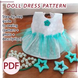 PDF simple dress pattern for dolls sewing guide digital download