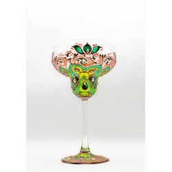 margarita glass mandala glass with ornament martini glass gift to mom