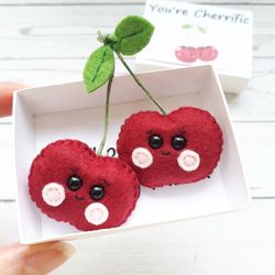 Cherry, Fake cherries, Pocket hug, I love you, Greeting card, Valentines day card, Thank you cards, Gift for wife, Puns