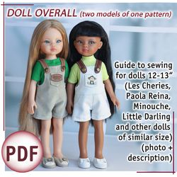 PDF Pattern of sewing overalls for Paola Reina, Little Darling and other dolls