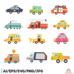 Cartoon Cars Clipart for kids design