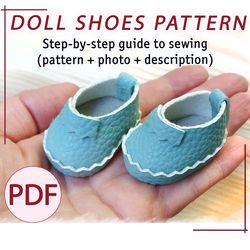 Pattern doll slippers PDF Digital guide to creating doll Shoes without sewing