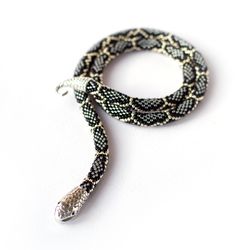 Gray snake necklace, Goth choker, Ouroboros necklace, Snake choker, Statement necklace, Snake lover gift