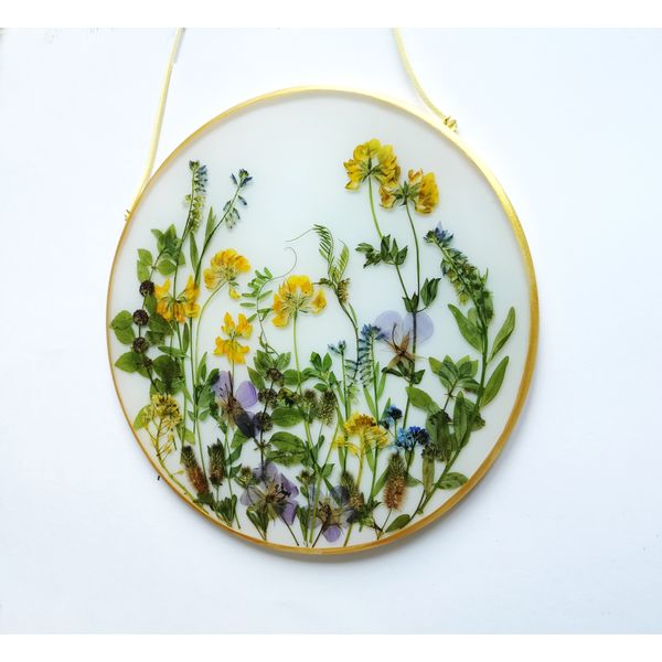 pressed flower wall hanging