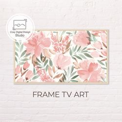 samsung frame tv art | 4k spring pink watercolor flowers art for the frame tv | digital art frame tv | floral paintings