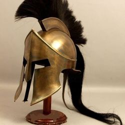 300 Spartan Helmet King Leonidas Movie Replica Medieval Helmet With Stand