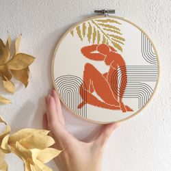 Henri Matisse cross stitch pattern PDF Nude woman embroidery Boho cross stitch modern