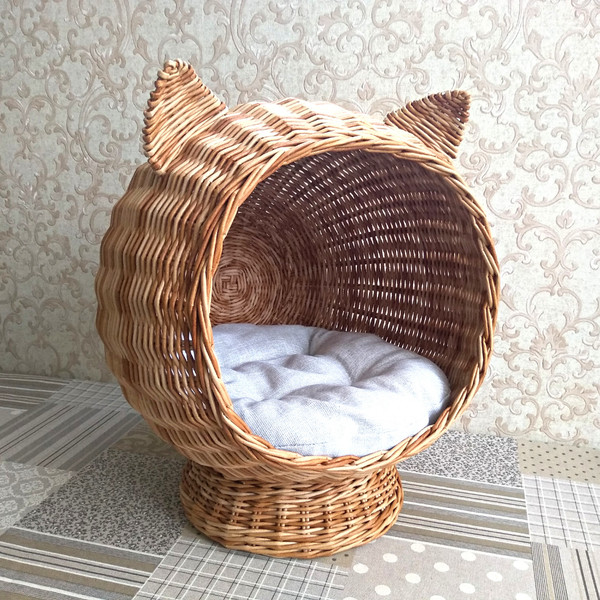 Wicker cat basket best sale