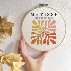 matisse cross stitch pattern modern boho cross stitch pdf abstract cut outs contemporary xstitch