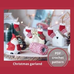 How to crochet a Christmas garland in pdf format