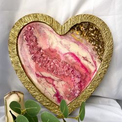 abstract painting for the wall wood epoxy resin handmade home decor gift geode