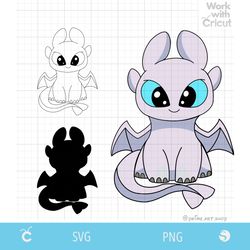 Dragon SVG Light fury Svg How to train your dragon Svg Baby Dragons Clipart Light Dragon Png SVG cut file