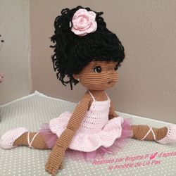 ballerina baby doll (ENG, FR), 16 inch doll clothes ballerina, dancing dolls, crochet skirt PDF