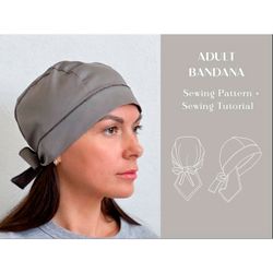 Headscarf Sewing Pattern, Sun Hat, Bandana, Unisex Hairband, Pirate Headband, Unisex Head Cover, Women Headwrap