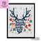Deer silhouette with Christmas decorations cross stitch pattern by Smasterilli.JPG