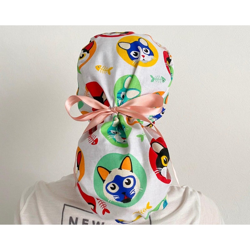 Scrub Cap Ponytail Pattern, Printable Scrub Hat Bouffant Sewing Pattern, Surgical Hat Pattern,Medical Cap Pattern,Tieback Surgical Scrub Cap (3).jpg