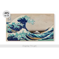 Samsung Frame TV Art Download 4K, Samsung Frame TV Art The Great Wave Of Kanagawa, Frame TV vintage classic art | 291