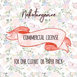 limited commercial license / single product/ for 1 listing/ for 1 clipart or paper pack from nekotangerine shop