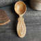 Handmade wooden coffee scoop from natural willow wood with decorated handle - 08