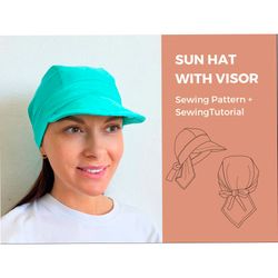 Adjustable Sun Hat With Visor Sewing Pattern And Instructions, Bandana, Headwrap, Headband, Baby Sun Hat