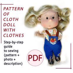 Cloth Doll Pattern PDF sewing guide digital download