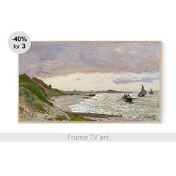 Samsung Frame TV Art Download 4K, Samsung Frame TV Art seascape painting, Frame TV art Monet vintage classic art | 327